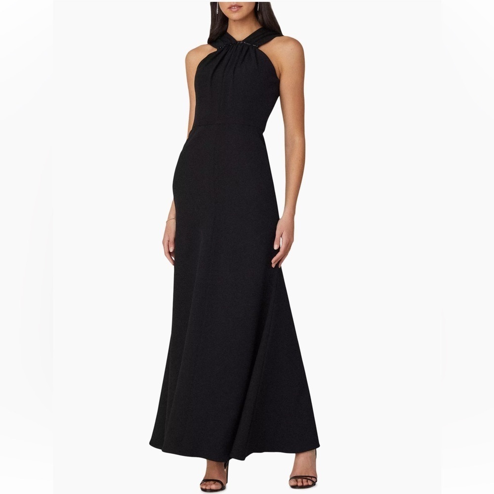 Shoshanna Midnight Genesis Beaded Sleeveless Maxi Dress Size 2 Black